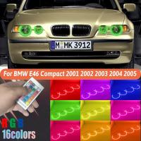 ไฟหน้าฮาโลตานางฟ้า Led แบบ Rgb หลายสีสำหรับ Bmw 3ซีรีส์ E46 2001ขนาดกะทัดรัด2003 2004 2005