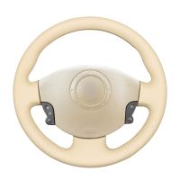 Hand-stitched Beige PU Artificial Leather Steering Wheel Covers for Renault Megane 2 Scenic 2 Grand Scenic Kangoo 2 2002-2013