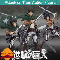 โจมตีผ่าพิภพไททันตุ๊กตาขยับแขนขาได้ Eren Mikasa Figma Reiner Levi ของเล่นโมเดลสำหรับเด็กเด็ก