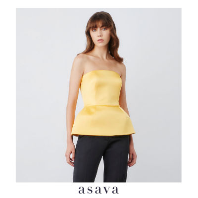[asava pf22] Satine strapless body round blouse เสื้อผู้หญิง อาซาว่า เกาะอกโอบไหล่