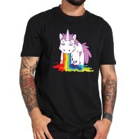 Unicorn T Shirt Rainbow Funny Spoof Cartoon T-shirt casual mens cotton O neck top black Valentines Day gift