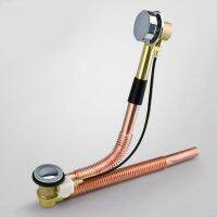 1PC Copper Rotary Bathtub Drain Water Removal Device Sewer Pipe Bathtub Drain Bath Waste and Overflow Floor Drain  by Hs2023