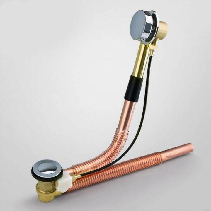 1PC Copper Rotary Bathtub Drain Water Removal Sewer Pipe Bathtub Drain