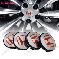 4ชิ้น60มิลลิเมตรเงินสีแดงศูนย์ล้อรถริม Hub C APS ปกตัด Hubcaps ที่มี56มิลลิเมตรโลโก้สัญลักษณ์ตราสติกเกอร์รูปลอกสำหรับฮอนด้าแจ๊สรถรับส่งพอดีเมือง Civic Brio Accord BRV CRV HRV Freed กระแส Vezel Mobilio โอดิสซี