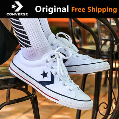 【Original】Converse Star Player ox White Mens and Womens Sneakers Running shoes รองเท้าผ้าใบ รองเท้าวิ่ง รองเท้าผ้าใบกีฬา Unisex Sneakers Free Shipping