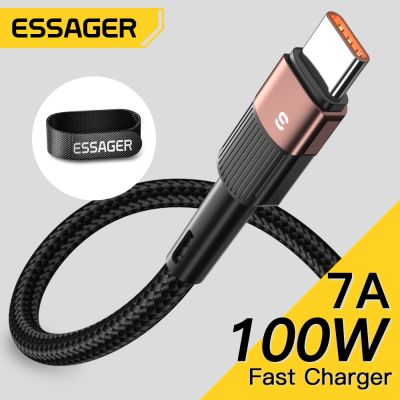 Essager 7A USB Type C Cable For OPPO Realme Oneplus 100W Fast Charing Data Cord For Huawei P40 Nava Honor Samsung Xiaomi Poco F3 Cables  Converters