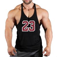 No.23 Sport Mens Summer Gym Shirt Street Sleeveless T-shirts For Men Tank Tops Workout Fitness Singlets Sport Vest Clothing