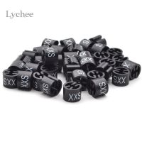 Lychee Life 100 Pieces Black Hanger Sizer Garment Tags Markers Size Dividers Size Marker for Hangers XXS-4XL Printed Labels