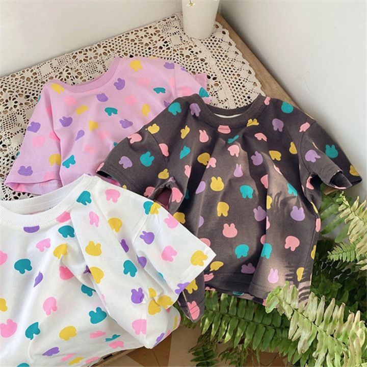 candy-style-babycat-พร้อมส่ง-ขายดี-เสื้อยืดแขนสั้น-ผ้าฝ้ายแท้-พิมพ์ลายการ์ตูน-สไตล์เกาหลี-ญี่ปุ่น-เกาหลี-แฟชั่นฤดูร้อน-สําหรับเด็กผู้หญิง