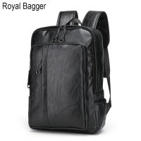 Royal Baggerกระเป๋าเป้สะพายหลังสำหรับผู้ชายหนังวัวแท้กระเป๋าเดินทางกระเป๋าคอมพิวเตอร์