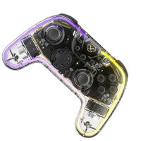 โปร่งใส RGB ไร้สาย Gamepad เทอร์โบฟังก์ชั่นเกมไร้สายจับ APP ที่กำหนดเองบลูทูธเข้ากันได้สำหรับสวิทช์ Pclite