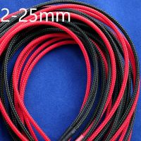 Red PET Braided Wire Sleeve 3 4 6 8 10 16 20 25mm Tight High Density Insulated Cable Protection Expandable Sheath Single Color Electrical Circuitry Pa