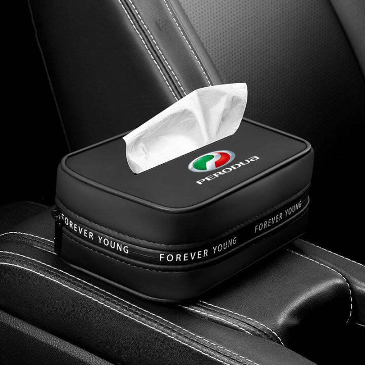 Leather Car Tissue Box Holder Car Tissue Boxes Auto Interior Storage