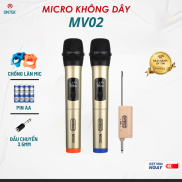 Bộ 2 Micro Không Dây ONTEKCO MV-02 Karaoke Chuyên Loa Kéo, Amply