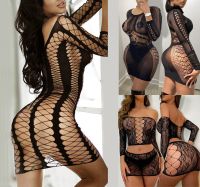 【jw】♤✲  lace crochet Babydoll dress lingerie erotic perforate Sleepwear Teddies Bodysuits Tights plus size W223