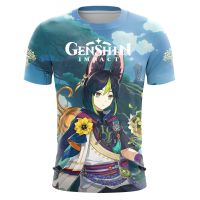 Newest Genshin Impact 2023 Sumeru Map 3D Print Boys T-shirts LAYLA CANDACE COLLEI Character Cosplay Game Tees For Men Summer Top