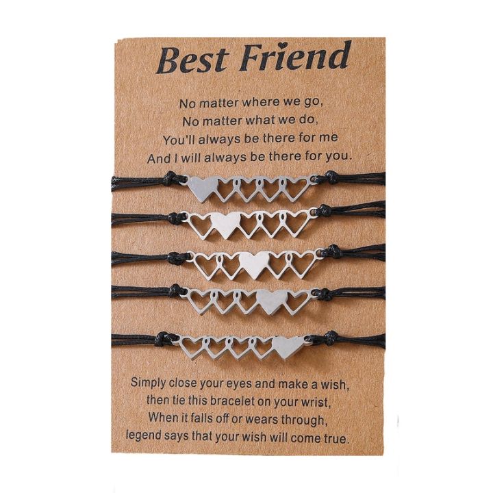 PWFE Heartshaped Pendant Bracelets for Best Friends 1 Pair Friendship  Bracelets Leather Rope Bracelet Jewelry GiftBrown  Walmartcom