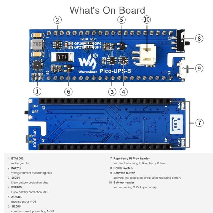 waveshare-ups-module-b-for-raspberry-pi-pico-board-uninterruptible-power-supply-monitoring-battery-via-i2c-bus-stackable-design