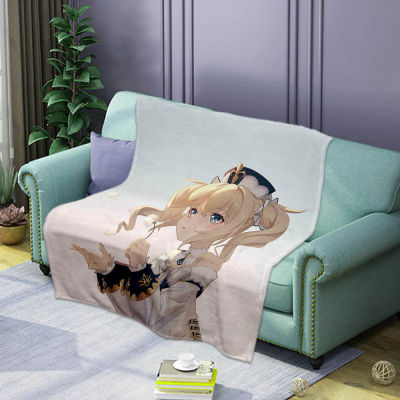 Genshin Impact Plush Blanket Warm Soft Microfiber Fleece Sofa Bed Sleep Blanket Klee Lisa Amber Fischl Jean Home Decor