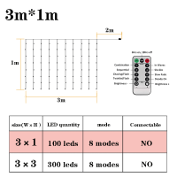 【☸】 pkdibm ไฟม่านสายไฟ LED 3X1m / 3X 3ม. 8โหมดตกแต่งงานปาร์ตี้แต่งงานมีช่องเสียบ USB ลวดทองแดงไฟห้องนอนเทพนิยาย