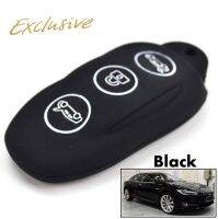 【Popular】 พิเศษสีดำรถซิลิโคนที่ครอบกุญแจสำหรับรถ Tesla รุ่น S Key Fob กระเป๋าเคสป้องกันระยะไกลผู้ถือพวงกุญแจแหวน