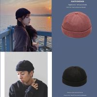 Corduroy hat vintage cap for men fashion Brimless Hat Skullcap Beanie hat for men Sailor Cap Rolled Cuff beanie for women 【JULY]