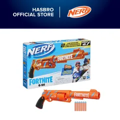 NERF Fortnite GL Rocket-Firing Blaster -- 6-Rocket Drum, Pump-to