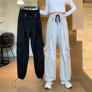 Fashion (Gray)Oversize Women White Jogging Sweatpants Korean Fashion Sports Pants  Casual Harajuku Wide Joggers Trousers Ankle-length Harem DOU @ Best Price  Online