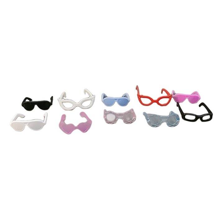 hot-dt-20pcs-dolls-accessories-plastic-glasses-round-frame-eyewear-kids-eyeglasses