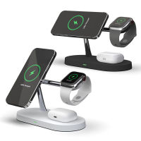 (HOT)3 In 1 Magnetic Wireless Charger Stand สำหรับ 13 12 Mini Pro Max 7 6 5 Fast แท่นชาร์จสำหรับ Pro