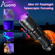 Auoyo Đèn Pin UV Led 395nm Đèn Làm Việc Đèn Gỗ Đèn Flash UV Tập Trung Kính
