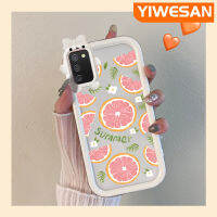 YIWESAN F02s A03s A02s ปลอกสำหรับ Samsung M02s A04E A03การ์ตูนน่ารักสีชมพูฤดูร้อนมะนาวสีสันสดใสเคสกันกระแทกกันกระแทกเคสโทรศัพท์โปร่งใสสัตว์ประหลาดตัวเล็กเลนส์กล้องถ่ายรูป