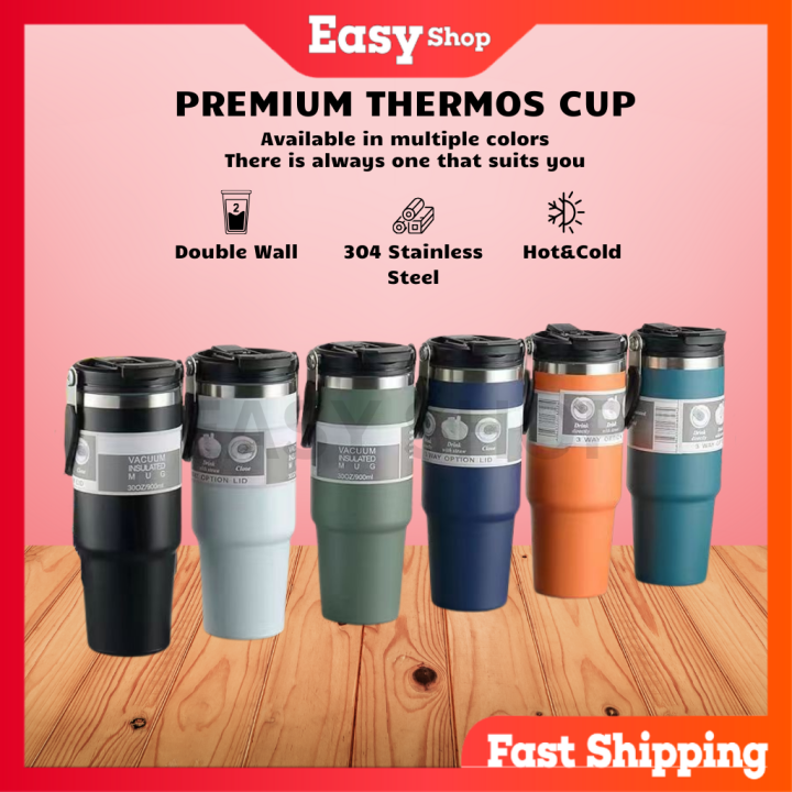 EASY Full Set 304 Stainless Steel Thermos Tumbler Korean Macaron Mug
