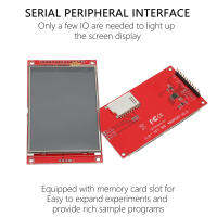 โมดูลหน้าจอสัมผัส Dot Matrix ฟังก์ชั่นสัมผัสตัวเลือก3.5โมดูลหน้าจอจอแอลซีดีที่มีการตอบสนองสูงพอร์ตซีเรียล SPI 3.3V-5V สำหรับ PC