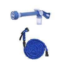 EZ Jet Water Cannon Pressure + MAGIC HOSEหัวฉีดน้ำอเนกประสงค์ + สายยางยืดหด 15M/50FT สีน้ำเงิน EZ-MA-01#322