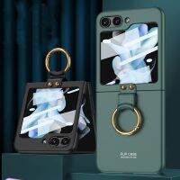 Rezzol เคสทางการสำหรับ Samsung Galaxy Z พลิก5 Flip4พลิก3เคสแหวนใส่นิ้วบางแข็ง PC ด้านฝาหลังพวงกุญแจ