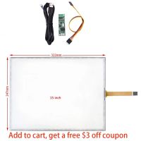 Touch Glass Screen Panel Digitizer 15 Inch Touch Screen USB Controller Board Glass Panel Resistive Industrial 5 Wire 322x247mm