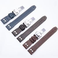 Suitable For 20mm High Quality Calfskin Leather Watchband Watch Band Fit Strap TOP Gun Big Pilot Spitfire Belt Fold Buckle With Logo