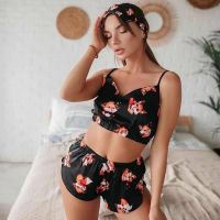 ♝◄ Print Cartoon Fox Satin Pajamas Women 2 Piece Set Animales Pattern Womens Pj Sets Sleeveless Crop Top Corset Sexy Pijamas Shorts