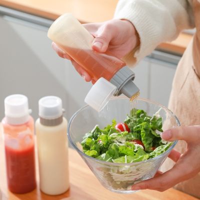 [COD] Squeeze sauce bottle tomato salad dressing plastic pointed mouth squeeze commercial oil seasoning