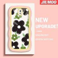 JIUMOO J7ปลอกสำหรับ Samsung โปร J7 2017 J7 2018เคสแฟชั่นการ์ตูนดอกไม้สีดำน่ารักขอบเคสโทรศัพท์แบบใสป้องกันเลนส์กล้องกล่องกันกระแทกซิลิโคนเคสนิ่มโปร่งใส