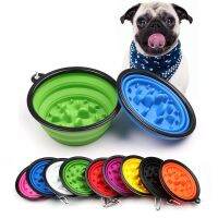 Foldable Pet Travel Slow Feeder Bowl Dog Cat Portable Water Bowl Puppy Anti Choke Gulp Feed Bloat Dish