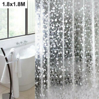 Waterproof Bathroom Shower Curtain Fabric Extra Long Wide With Hooks Ring Set