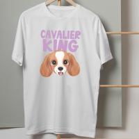 เสื้อยืดสกรีนลาย น้องหมา แควาเลียร์คิงชาลส์สแปเนียล Cavalier King Charles Spaniel ผ้า Cotton  สีสันสดใส ใส่สบาย ไม่ยืดไม่ย้วย ลายน่ารักๆ