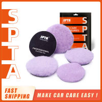 (Bulk Sales) SPTA 3 "5"6 "แผ่นขนสัตว์สีม่วงความหนาแน่นสูง Lambs Woollen Polish Buffing Pad สำหรับขัดรถ