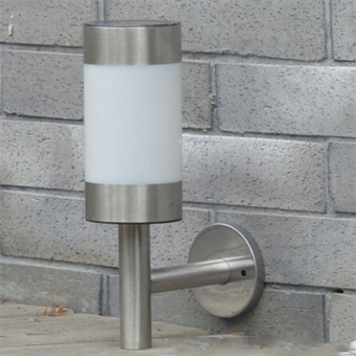2-piece-solar-powered-wall-lantern-stainless-steel-led-solar-power-wall-mount-light-outdoor-garden-yard-sensor-lamp