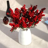 【LZ】❁✿⊕  Baga flor artificial bagas vermelhas falsas flor de natal decoração de ano novo árvore artificial berry decoração de natal para casa