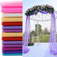 5/10m Wedding Organza Roll Supply Transparent Tulle Fabric Wedding Arch Background Decorations Birthday Party Mariage Yarn Decor Cleaning Tools