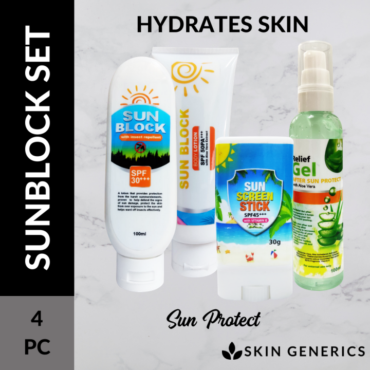 SunBlock Series For Complete Sun Protection Lotion Soothing Gel Sunscreen Stick Insect Repellent
