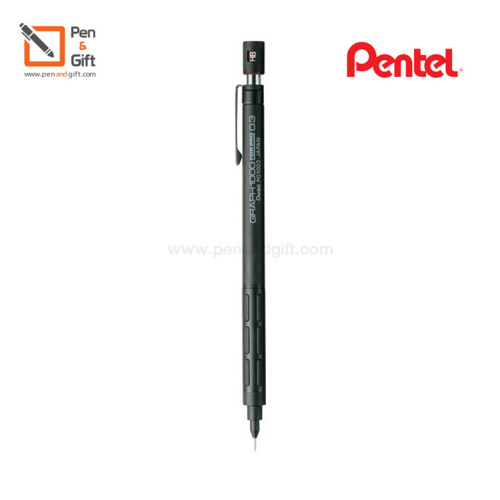 pentel-mechanical-pencil-graph-1000-black-0-3mm-0-5mm-0-7mm-pentel-ดินสอกดเขียนแบบเพนเทล-กราฟ-1000-ด้ามสีดำ-มีให้เลือก-3-ขนาด-0-3-0-5-และ-0-7-มม-penandgift